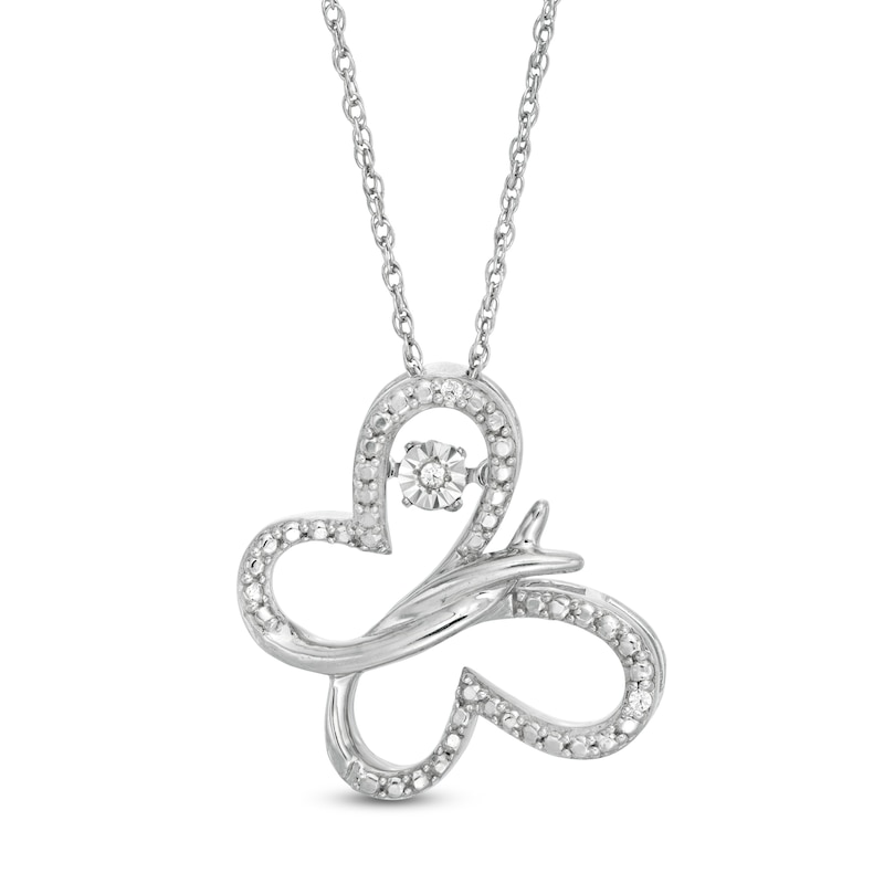 Unstoppable Love™ Diamond Accent Tilted Butterfly Pendant in Sterling Silver|Peoples Jewellers