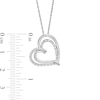 Thumbnail Image 2 of 0.04 CT. T.W. Diamond Double Tilted Heart Pendant in Sterling Silver