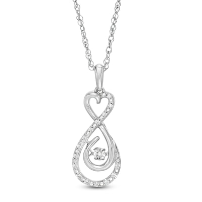 Unstoppable Love™ 0.07 CT. T.W. Diamond Heart-Top Infinity Pendant in Sterling Silver