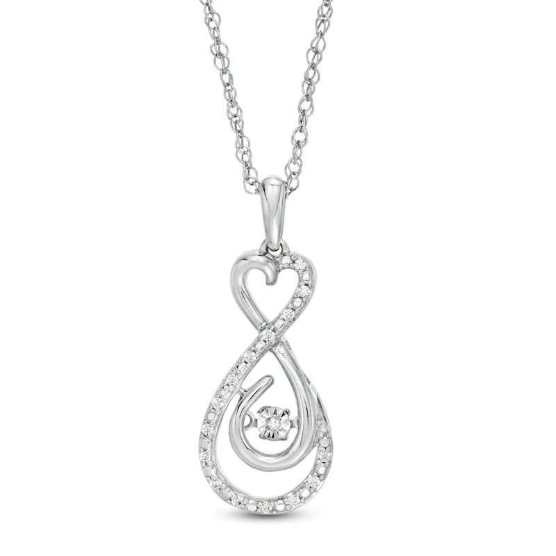 Unstoppable Love™ 0.07 CT. T.W. Diamond Heart-Top Infinity Pendant in Sterling Silver|Peoples Jewellers