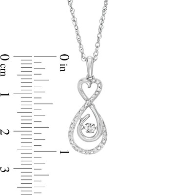 Unstoppable Love™ 0.07 CT. T.W. Diamond Heart-Top Infinity Pendant in Sterling Silver