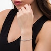 Thumbnail Image 1 of Diamond Accent Alternating "MOM" and Infinity Bolo Bracelet in Sterling Silver - 9.5"