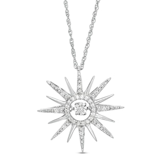 Unstoppable Love™ 0.09 CT. T.W. Diamond Sunburst Pendant in Sterling Silver