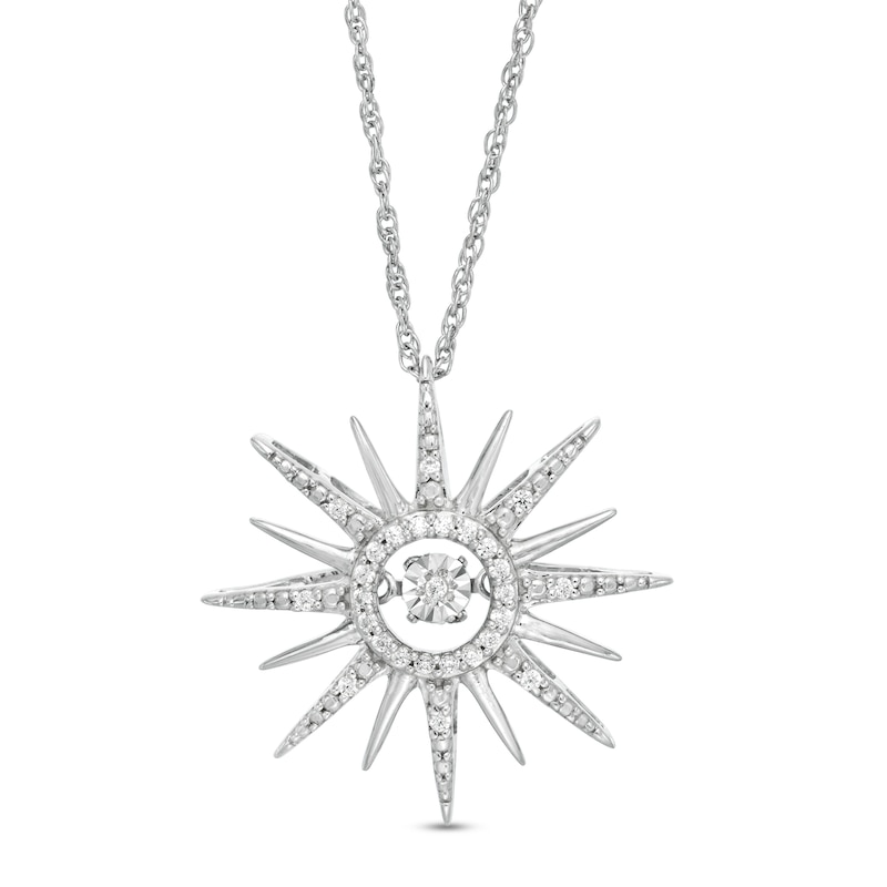 Unstoppable Love™ 0.09 CT. T.W. Diamond Sunburst Pendant in Sterling Silver|Peoples Jewellers