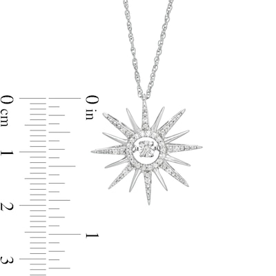 Unstoppable Love™ 0.09 CT. T.W. Diamond Sunburst Pendant in Sterling Silver