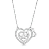 Thumbnail Image 0 of Unstoppable Love™ 0.09 CT. T.W. Diamond Interlocking Hearts Necklace in Sterling Silver