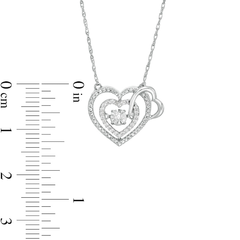 Unstoppable Love™ 0.09 CT. T.W. Diamond Interlocking Hearts Necklace in Sterling Silver
