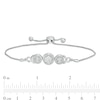 Thumbnail Image 2 of Composite Diamond Accent Disc Trio with Ribbons Bolo Bracelet in Sterling Silver - 9.5"