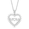 Thumbnail Image 0 of 0.07 CT. T.W. Diamond "MOM" Shadow Heart Pendant in Sterling Silver