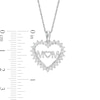 Thumbnail Image 2 of 0.07 CT. T.W. Diamond "MOM" Shadow Heart Pendant in Sterling Silver