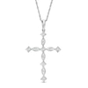 Thumbnail Image 0 of 0.09 CT. T.W. Diamond Art Deco Cross Pendant in Sterling Silver