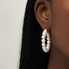Thumbnail Image 1 of 6.0-6.5mm Freshwater Cultured Pearl Hoop Earrings with a 10K Gold Back