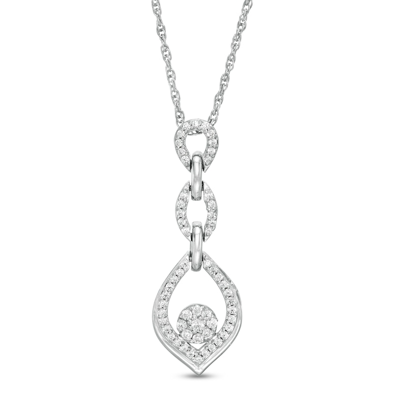 0.18 CT. T.W. Composite Diamond Triple Flame Pendant in Sterling Silver|Peoples Jewellers
