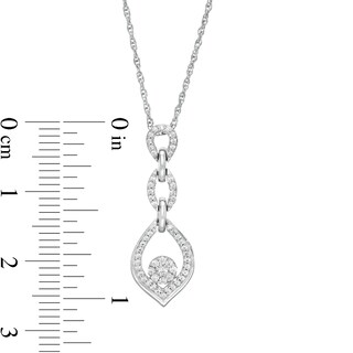 0.18 CT. T.W. Composite Diamond Triple Flame Pendant in Sterling Silver