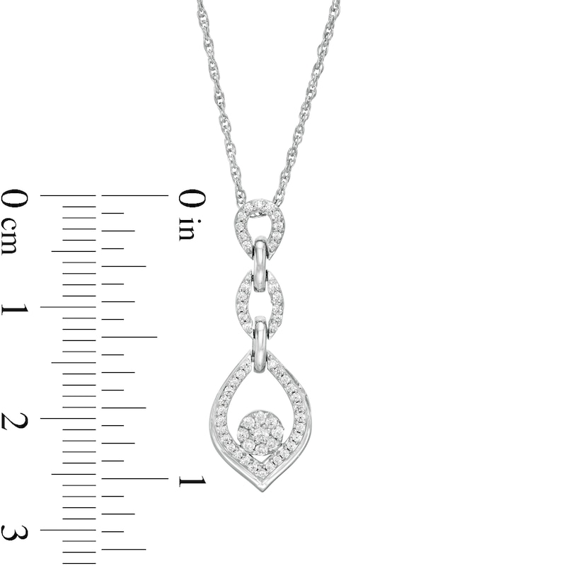 0.18 CT. T.W. Composite Diamond Triple Flame Pendant in Sterling Silver|Peoples Jewellers