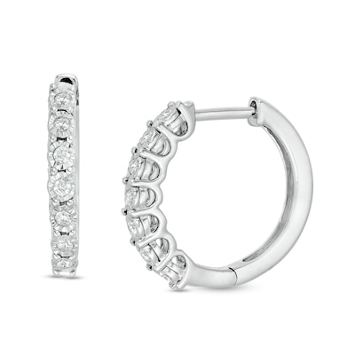 0.15 CT. T.W. Diamond Hoop Earrings in Sterling Silver