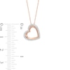 0.12 CT. T.W. Diamond Edge Tilted Heart Pendant in 10K Rose Gold