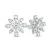 Thumbnail Image 0 of 0.23 CT. T.W. Diamond Flower Stud Earrings in Sterling Silver