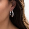 Thumbnail Image 1 of 0.23 CT. T.W. Diamond Hoop Earrings in Sterling Silver