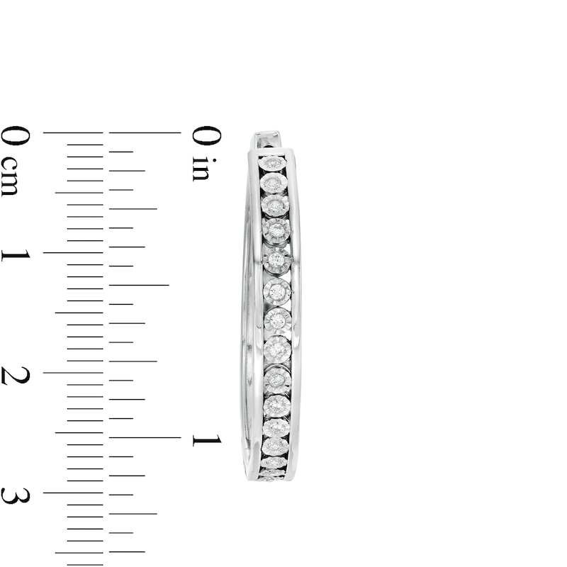 0.23 CT. T.W. Diamond Hoop Earrings in Sterling Silver|Peoples Jewellers