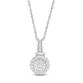 0.23 CT. T.W. Composite Diamond Drop Pendant in 10K White Gold