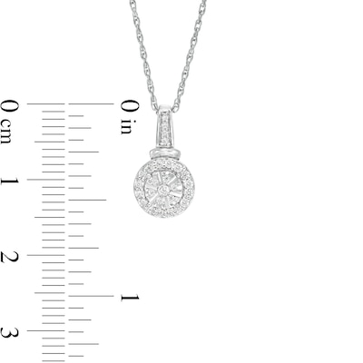 0.23 CT. T.W. Composite Diamond Drop Pendant in 10K White Gold