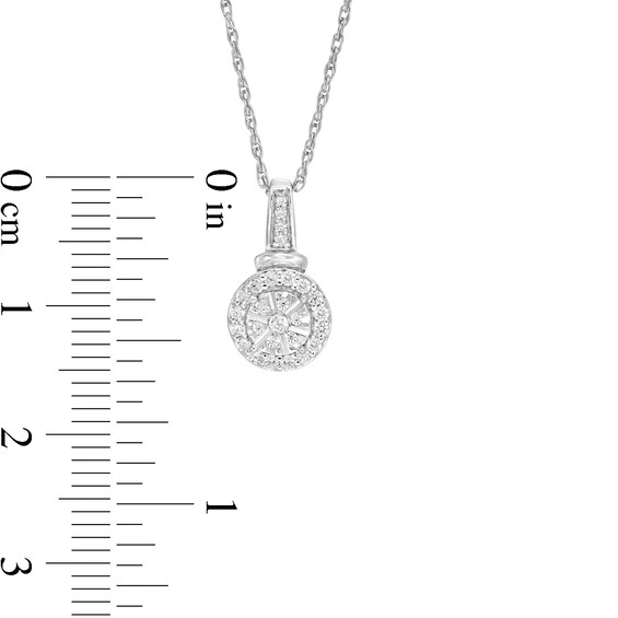 0.23 CT. T.W. Composite Diamond Drop Pendant in 10K White Gold