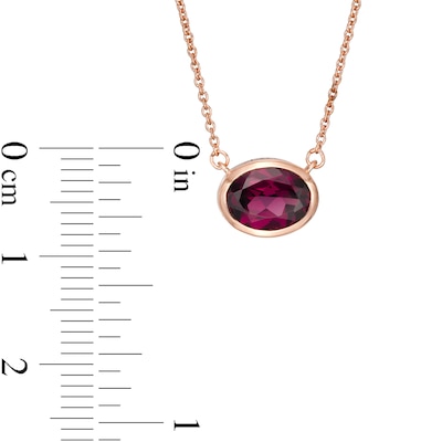 Vera Wang Love Collection Sideways Rhodolite Garnet Wedding Party Gifts Necklace in 14K Rose Gold Vermeil