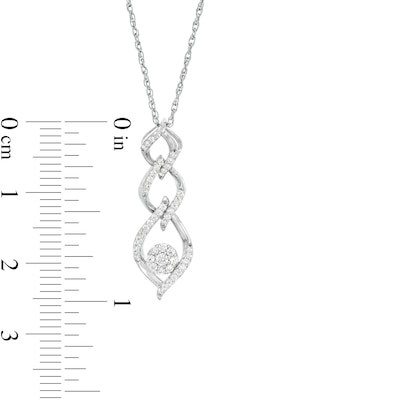 0.23 CT. T.W. Composite Diamond Triple Flame Drop Pendant in 10K White Gold