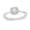 0.18 CT. T.W. Diamond Cushion Frame Promise Ring in 10K White Gold