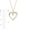 0.15 CT. T.W. Diamond Double Row Heart Pendant in 10K Gold