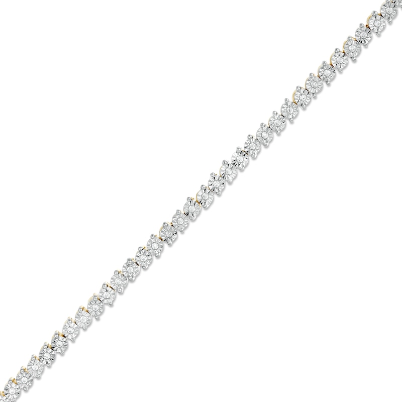 0.29 CT. T.W. Diamond Tennis Bracelet in Sterling Silver with 14K Gold Plate - 7.25"|Peoples Jewellers