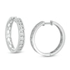 Thumbnail Image 0 of 0.45 CT. T.W. Diamond Channel-Set Hoop Earrings in Sterling Silver