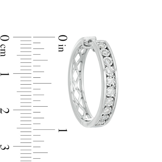 0.45 CT. T.W. Diamond Channel-Set Hoop Earrings in Sterling Silver