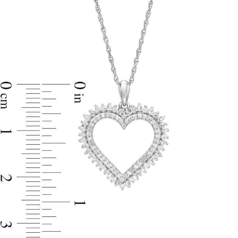 0.45 CT. T.W. Diamond Shadow Heart Pendant in 10K White Gold|Peoples Jewellers