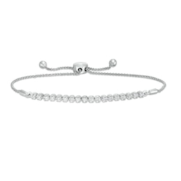 0.45 CT. T.W. Diamond Bolo Bracelet in Sterling Silver - 9.5&quot;