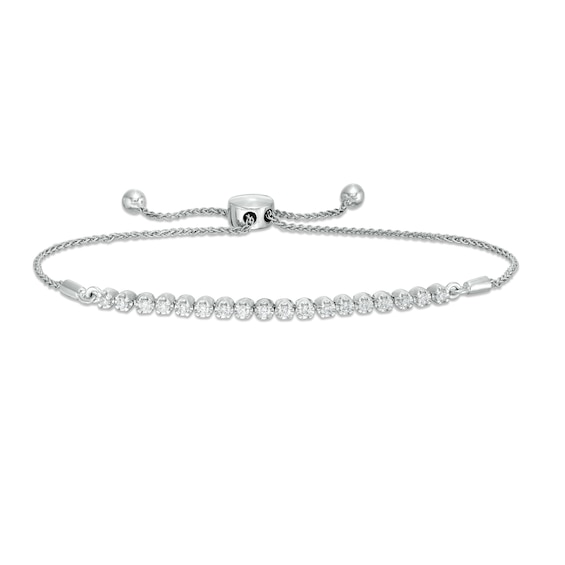 0.45 CT. T.W. Diamond Bolo Bracelet in Sterling Silver - 9.5"