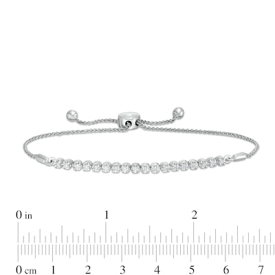 0.45 CT. T.W. Diamond Bolo Bracelet in Sterling Silver - 9.5"