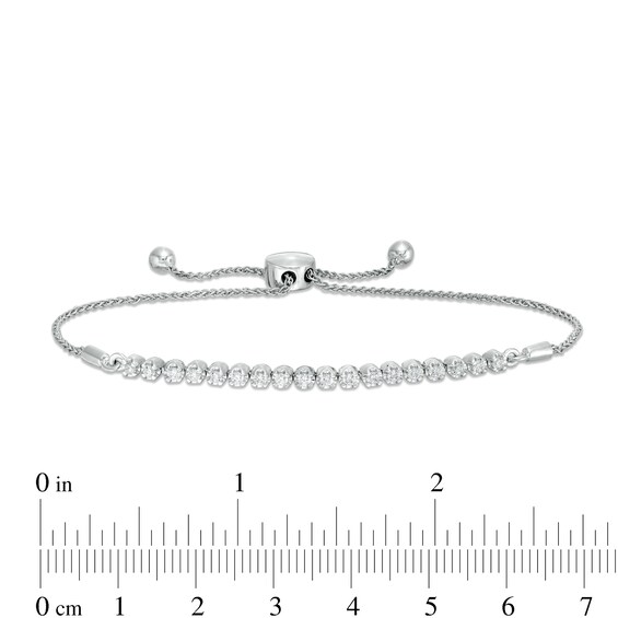 0.45 CT. T.W. Diamond Bolo Bracelet in Sterling Silver - 9.5"