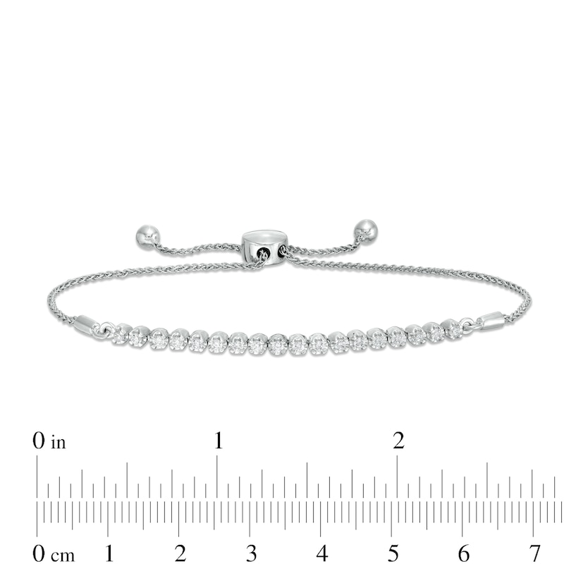0.45 CT. T.W. Diamond Bolo Bracelet in Sterling Silver - 9.5"|Peoples Jewellers