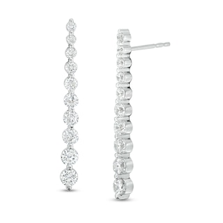 0.95 CT. T.W. Journey Diamond Drop Earrings in 10K White Gold