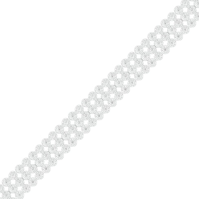 1.45 CT. T.W. Diamond Three Row Line Bracelet in Sterling Silver