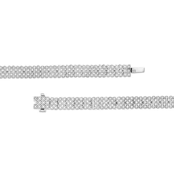 1.45 CT. T.W. Diamond Three Row Line Bracelet in Sterling Silver