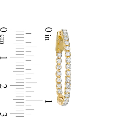 Marilyn Monroe™ Collection 0.95 CT. T.W. Journey Diamond Inside-Out Hoop Earrings in 10K Gold