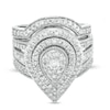 Thumbnail Image 0 of 1.23 CT. T.W. Composite Pear Diamond Frame Multi-Row Vintage-Style Bridal Set in 10K White Gold