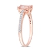 Emerald-Cut Morganite and 0.11 CT. T.W. Diamond Ring in 10K Rose Gold