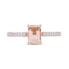 Emerald-Cut Morganite and 0.11 CT. T.W. Diamond Ring in 10K Rose Gold