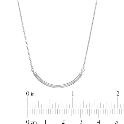 Vera Wang Love Collection Curved Bar Wedding Party Gifts Necklace in Sterling Silver