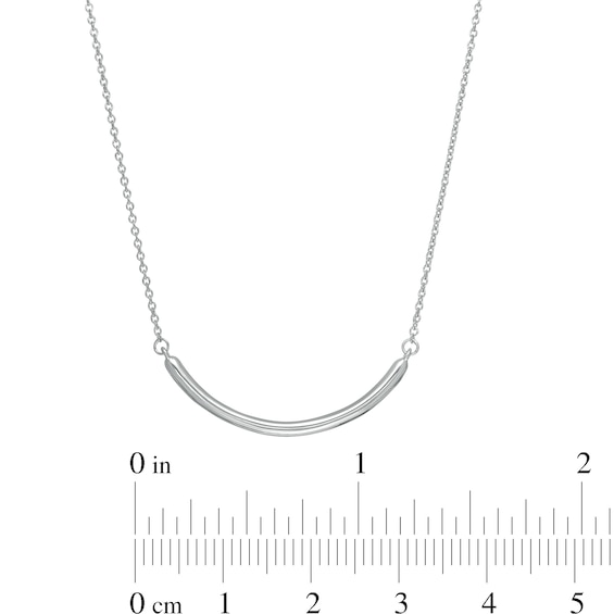 Vera Wang Love Collection Curved Bar Wedding Party Gifts Necklace in Sterling Silver