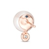 Vera Wang Love Collection Pearl and White Topaz Wedding Party Gifts Earrings in 14K Rose Gold Vermail